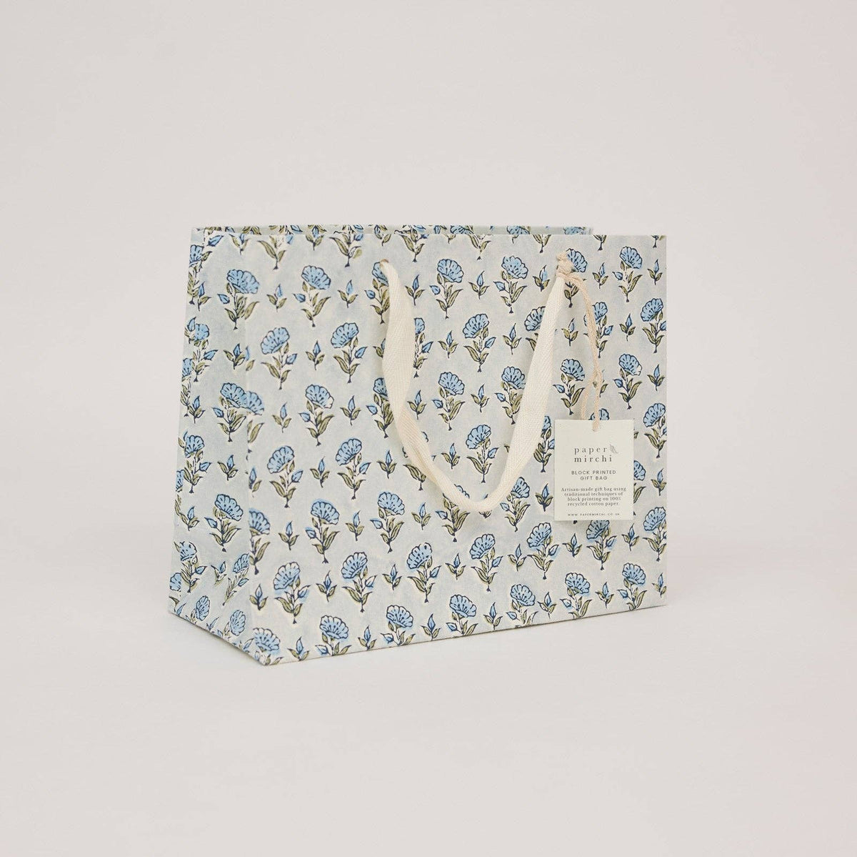 Block Printed Gift Bags (Medium) - Blue Stone Refresh
