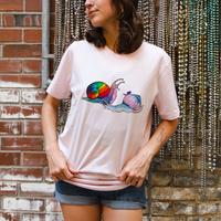 Snail Family - Unisex Short Sleeved T-Shirt - Designed by Sadie Rothenberg - Pink
