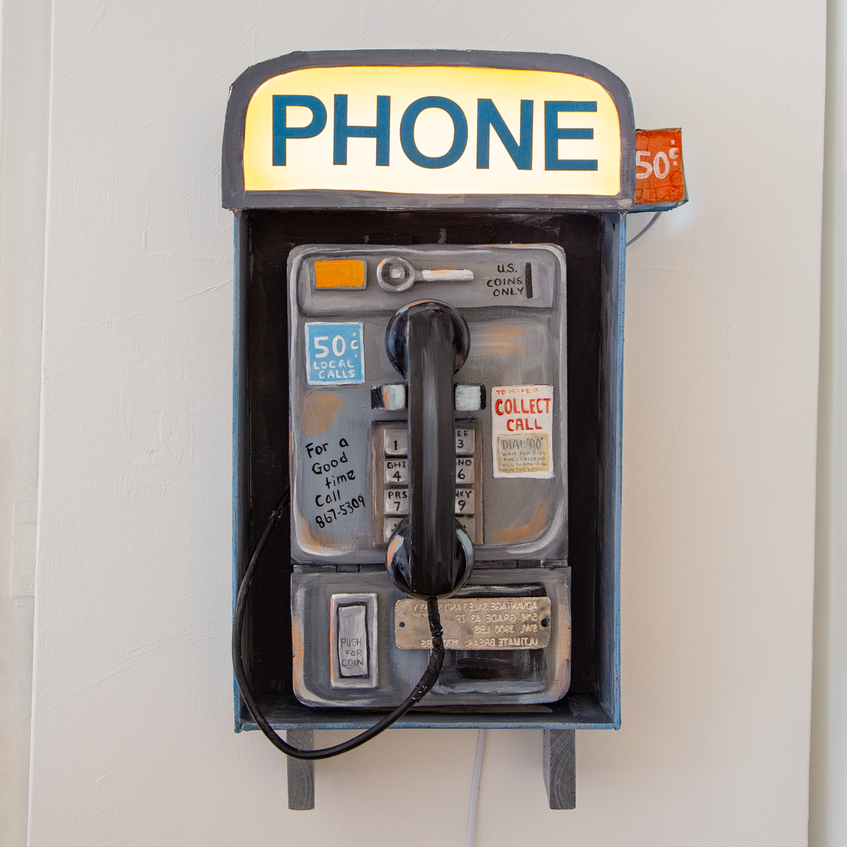 Pay Phone / Original Wall Art Sculpture by Trinja Henrickson