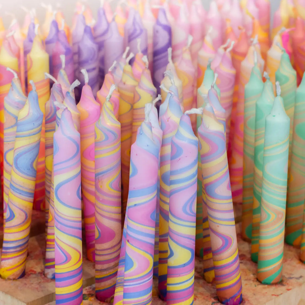 Taper Candles - Marble Swirl