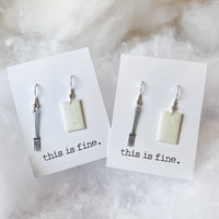 'Intrusive Thoughts' - 3D Printed, Hand-Painted Fork & Outlet Earrings / this is fine.