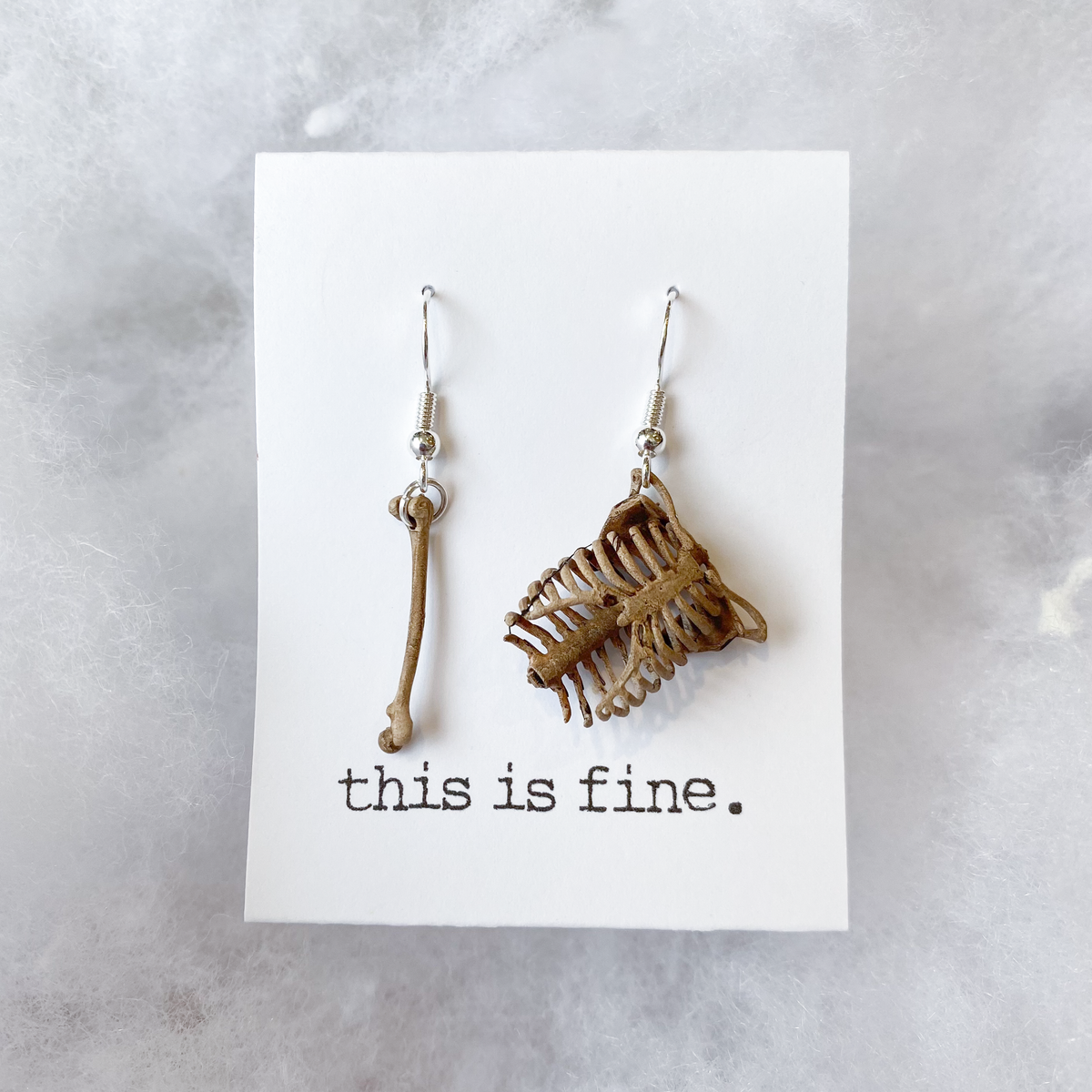 'Break a Leg' - 3D Printed, Hand-Painted Bone Earrings / this is fine.