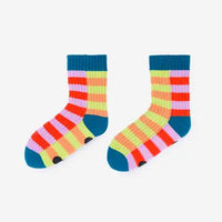 Super Stripe Knit House Socks in Poppy L/XL Women’s 9.5-12