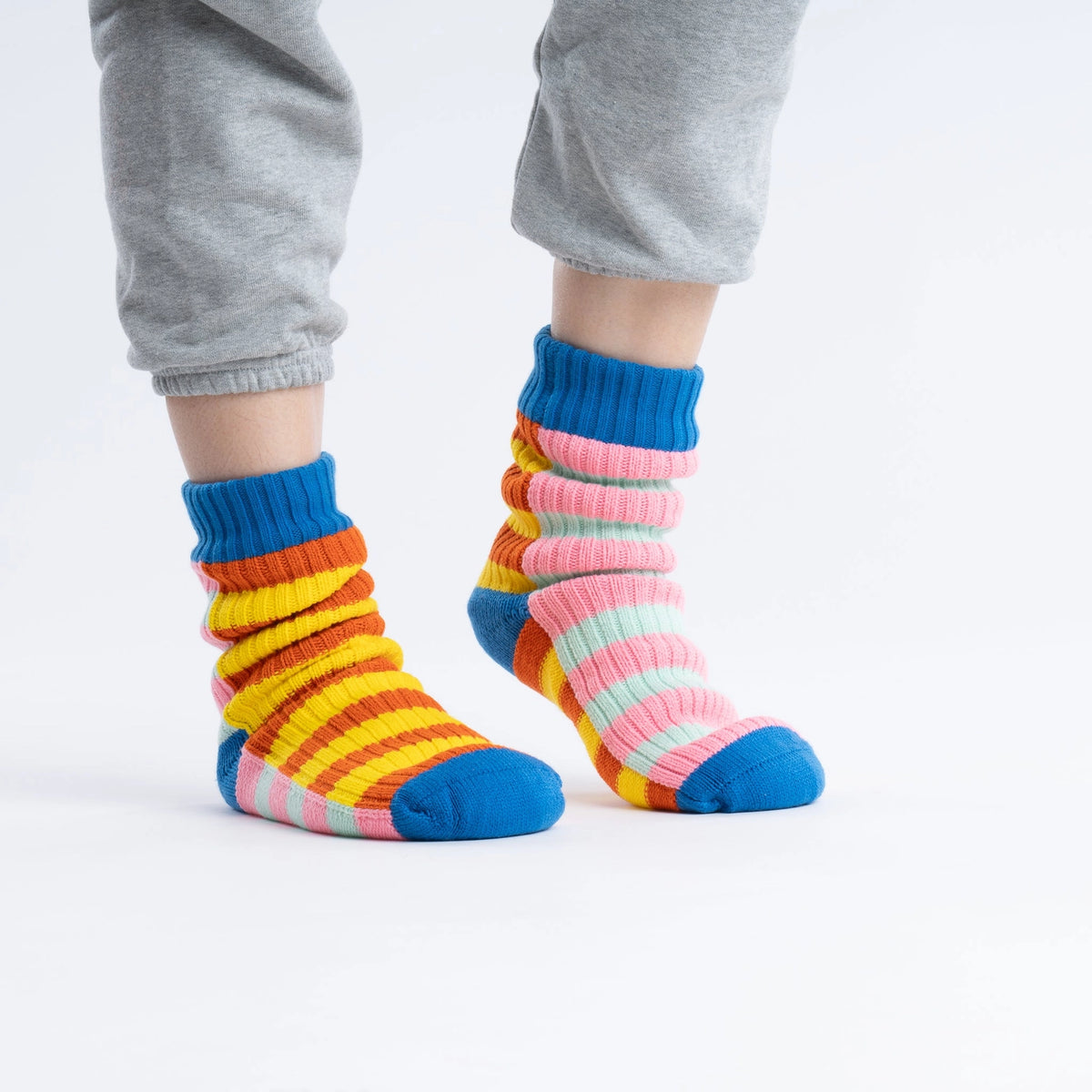 Super Stripe Knit House Socks in Poppy L/XL Women’s 9.5-12