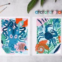 Sea Creatures Paint-By-Number Kit