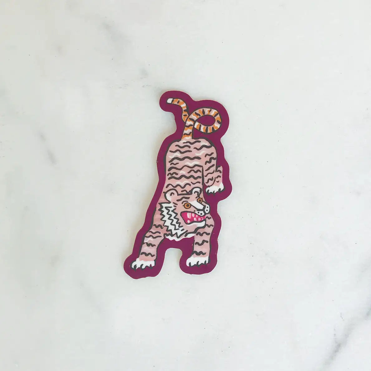 Pink Tiger Die Cut Sticker