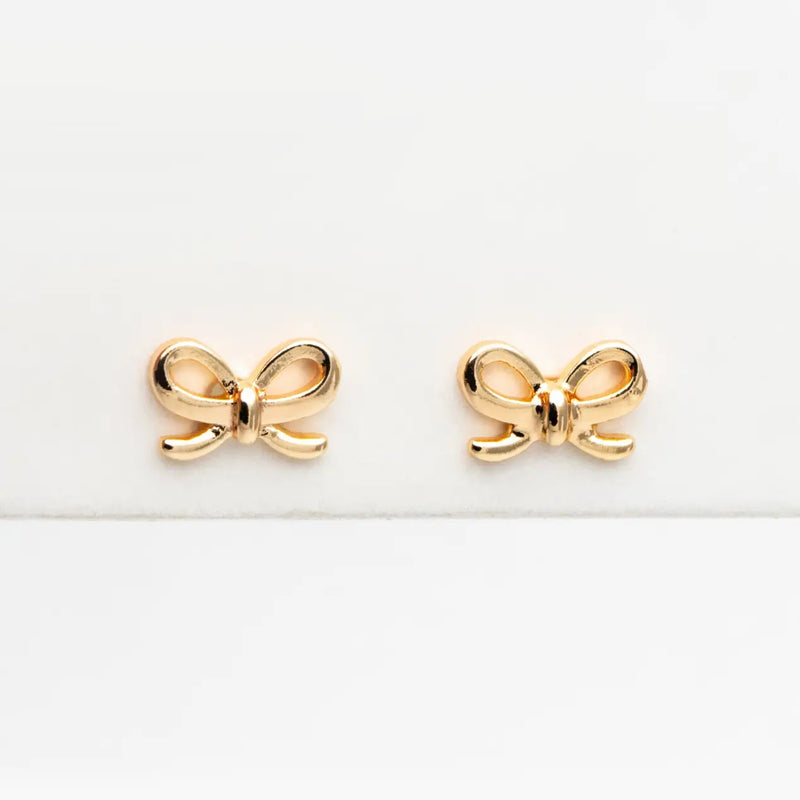 The Lela Bow 18k Gold Plated Stud Earrings Dainty