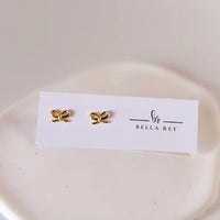 The Lela Bow 18k Gold Plated Stud Earrings Dainty