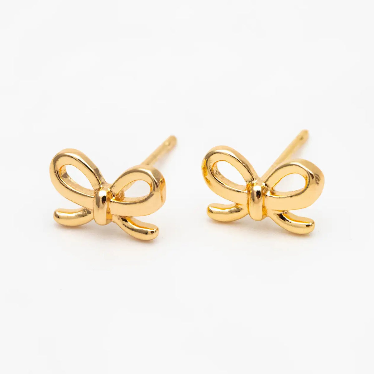 The Lela Bow 18k Gold Plated Stud Earrings Dainty