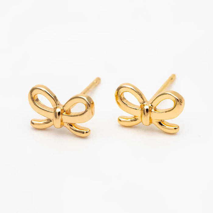 The Lela Bow 18k Gold Plated Stud Earrings Dainty