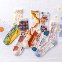 Rufia Mesh Socks For Women - Cool and Fashionable | 5 Pairs Set