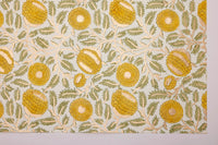 Block Printed Wrapping Paper Sheets - Marigold Glitz Bluestone