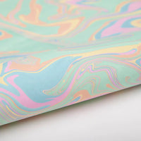 Hand Marbled Wrapping Paper Sheets - Pastel Punch