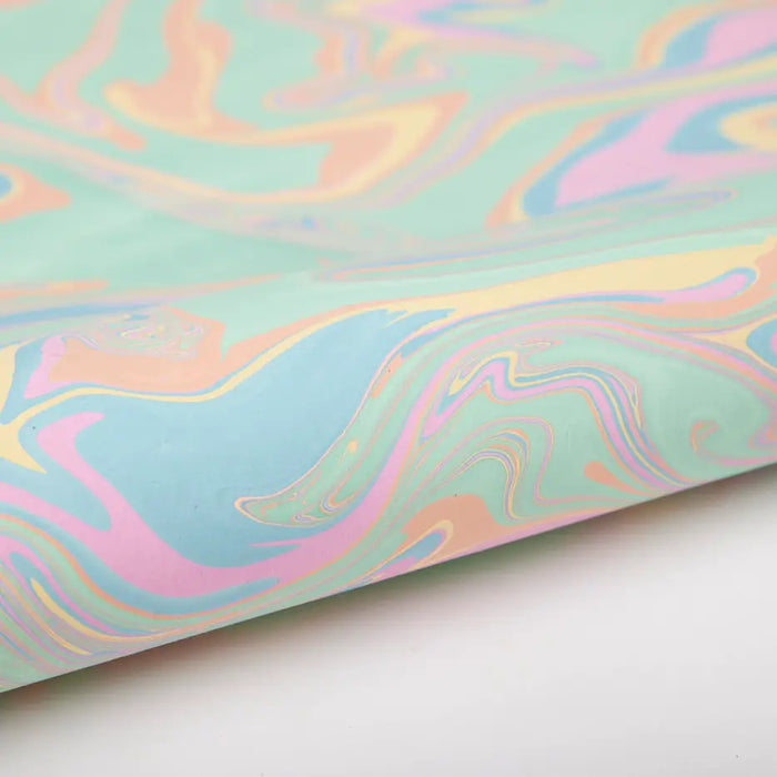 Hand Marbled Wrapping Paper Sheets - Pastel Punch