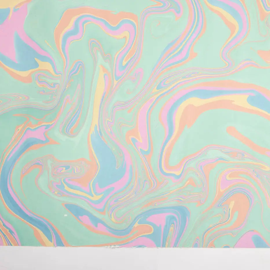 Hand Marbled Wrapping Paper Sheets - Pastel Punch