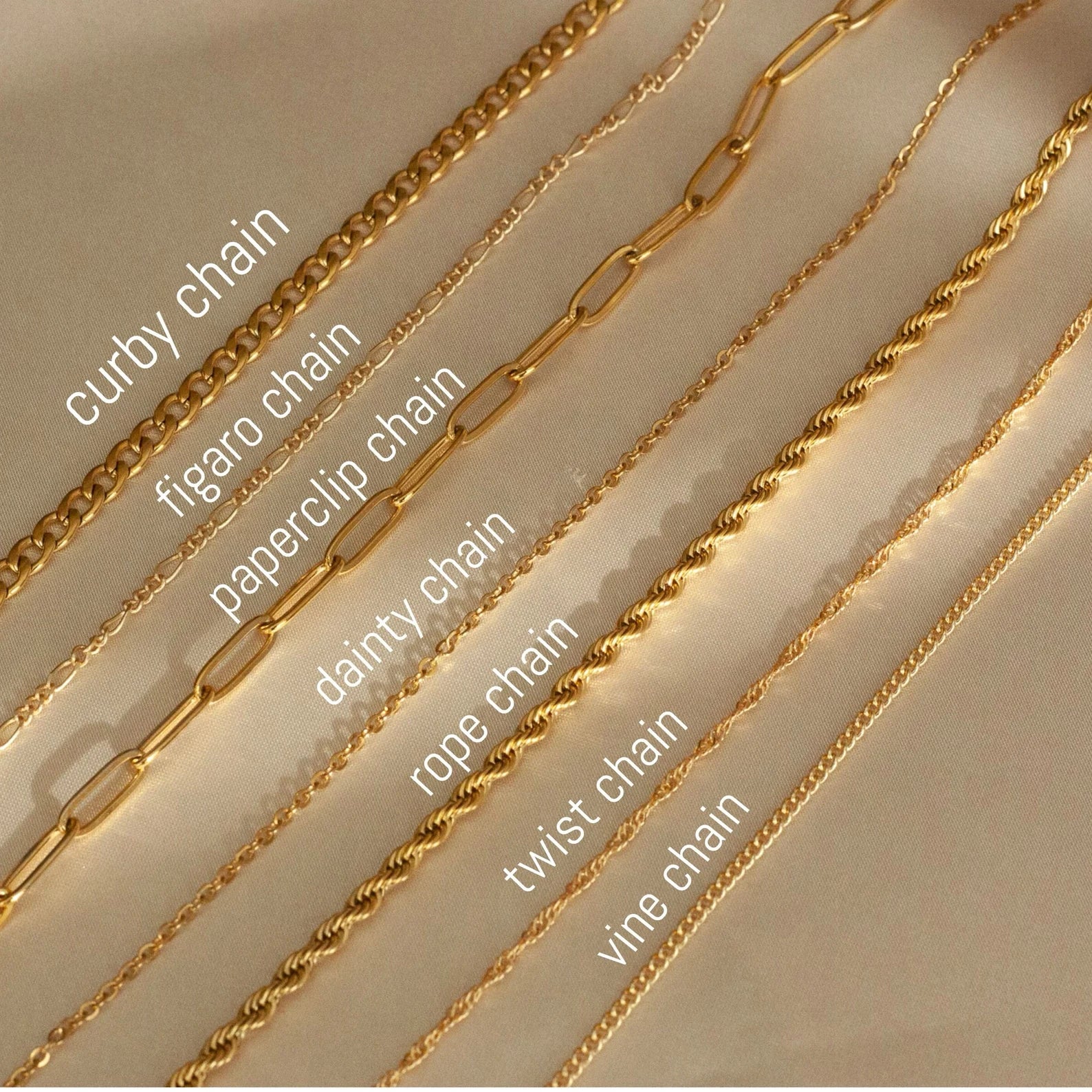 18K Gold Chain Necklace Dainty Chain 16” Gift for Daughter