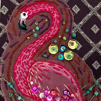 Flamingo Gorgeous Original Art —OOAK Handmade  Mixed Media - by Artist Sadie Rothenberg