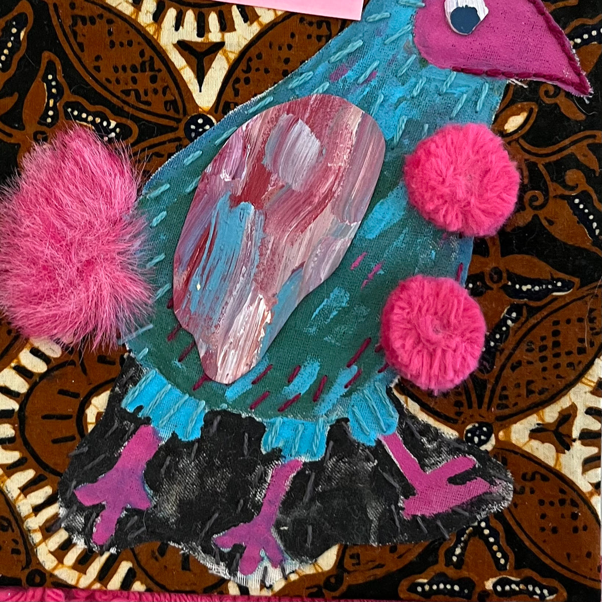Bird Art — Fancy Boy —OOAK Handmade  Mixed Media - by Artist Sadie Rothenberg