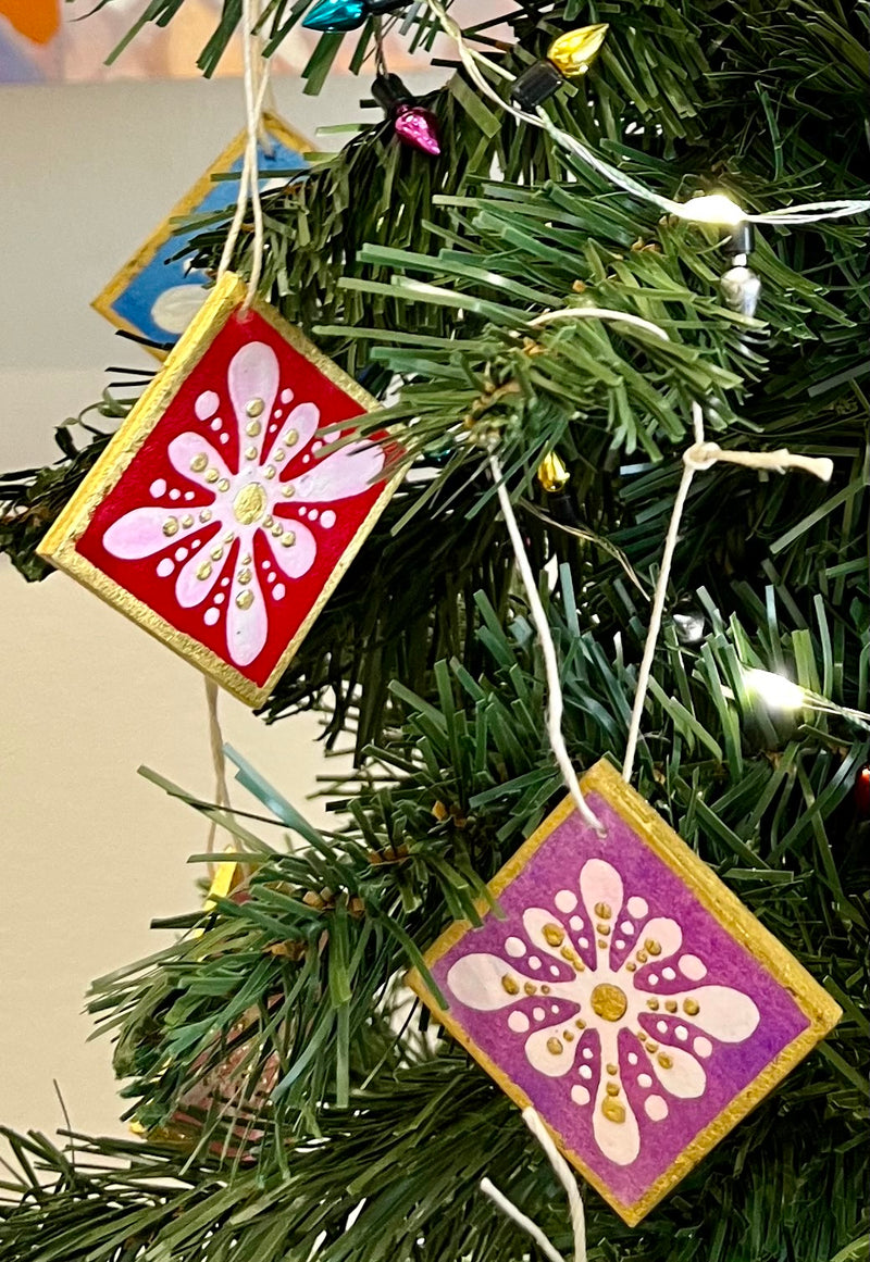 Hand-painted Ornament with Gold Leaf