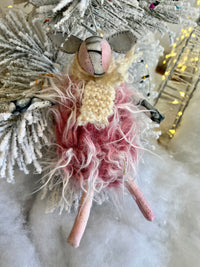 Shemp the Sheep (Pink) - OOAK Handmade Soft Sculpture - Cute Sheep Lamb by Artist Sadie Rothenberg