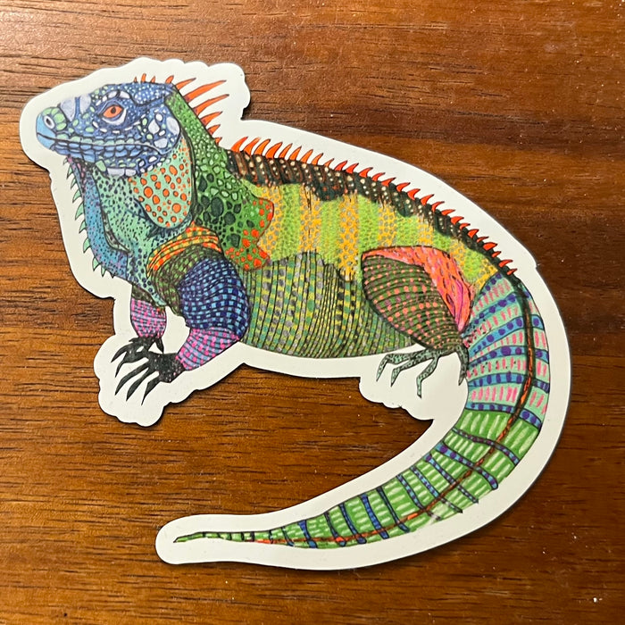 Big Boi Iguana - Colorful Vinyl Waterproof Sticker