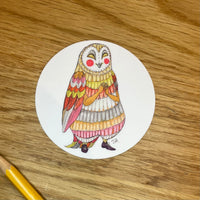 Owl Lady Waterproof Vinyl Sticker