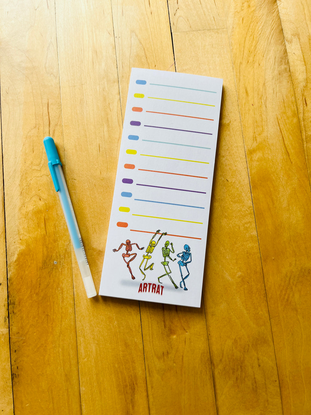 Skelly Rainbow Dance Notepad | ArtRat Gallery