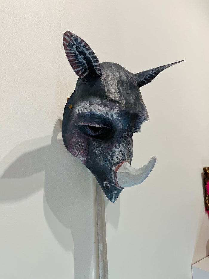 Regal Rhino - OOAK Mixed Media Mask