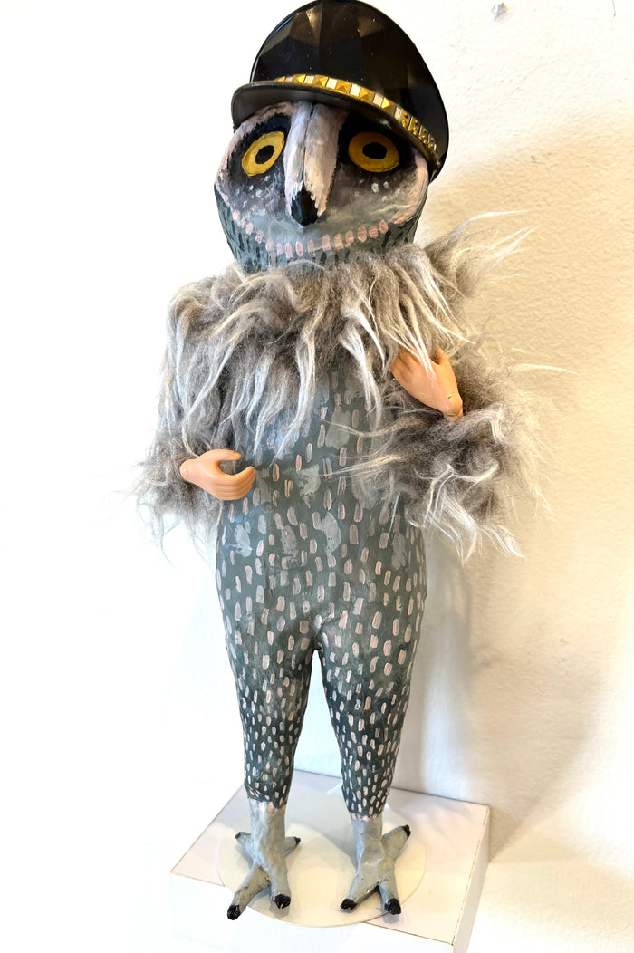 Owl Man - Ooak Handmade Sculpture Doll