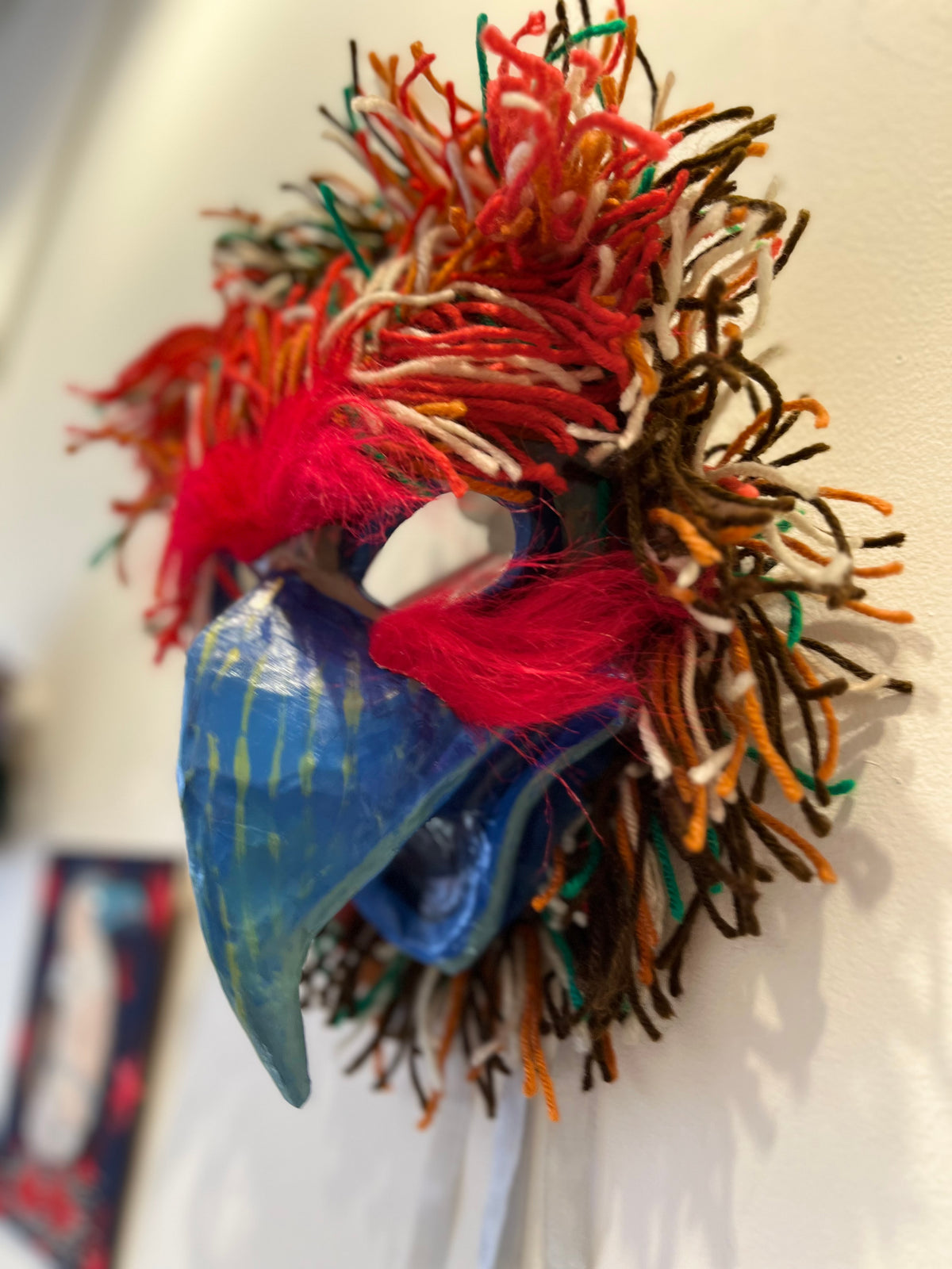 Firebird (Blue Beak) - OOAK Mixed Media Mask