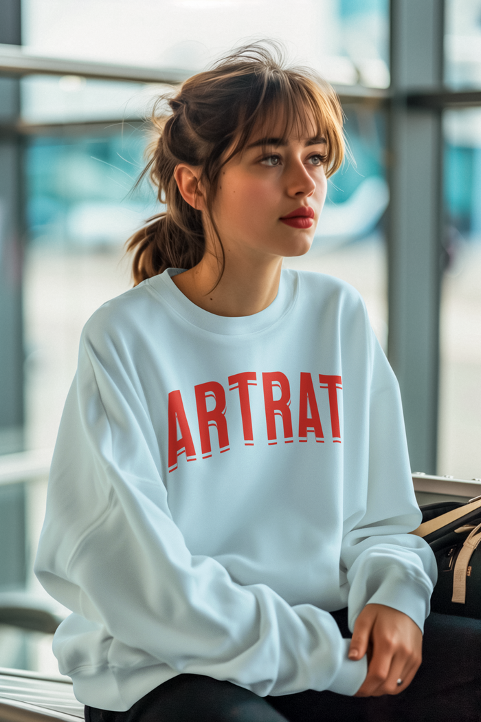 Light Blue Comfort Colors Crew Neck Sweatshirt with ArtRat Logo