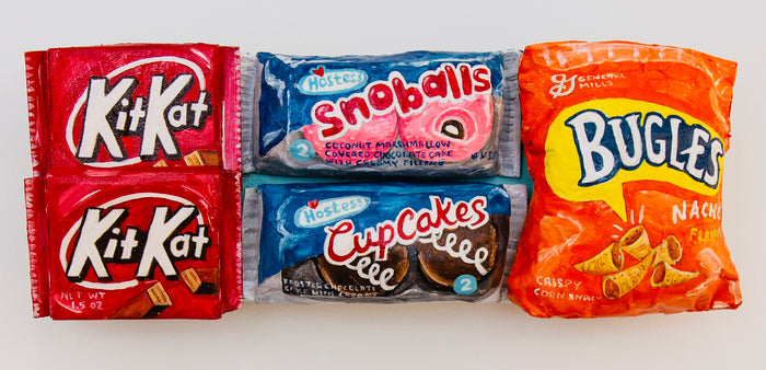 Snack Attack 2 / Original Paper Mache Wall Art