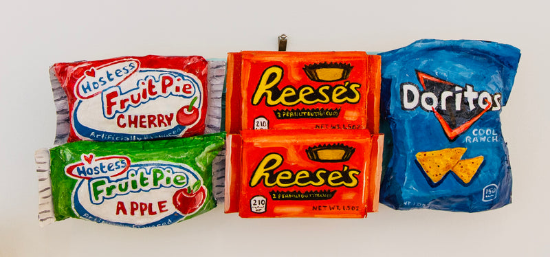 Snack Attack 1 / Original Paper Mache Wall Art