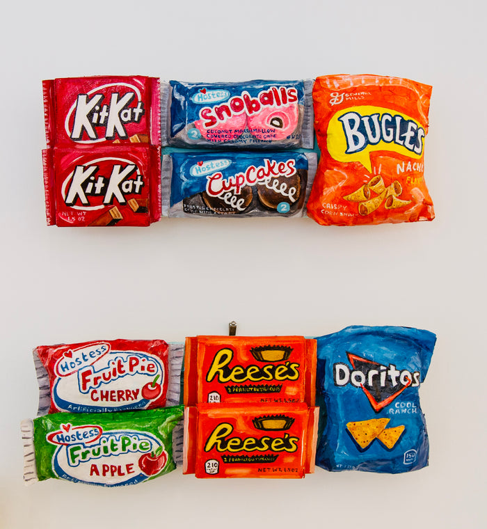 Snack Attack 2 / Original Paper Mache Wall Art