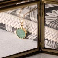 Amazonite Small Gold Disc Round Necklace / Soul & Little Rose