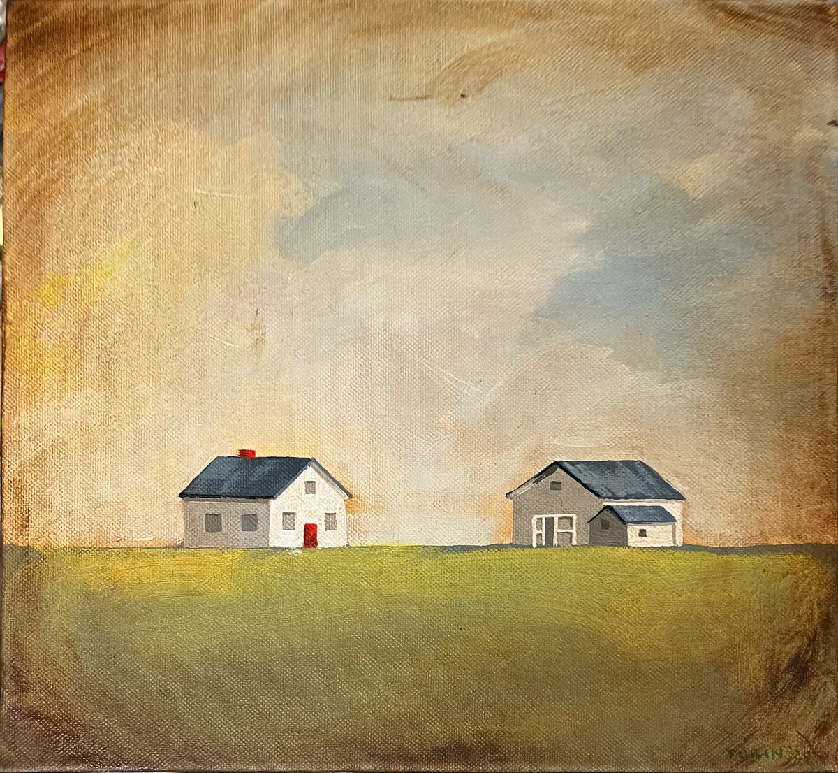 Sweet Little Farm - Acrylic Painting on Canvas by Nancy Tobin