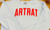 Light Blue Comfort Colors Crew Neck Sweatshirt with ArtRat Logo