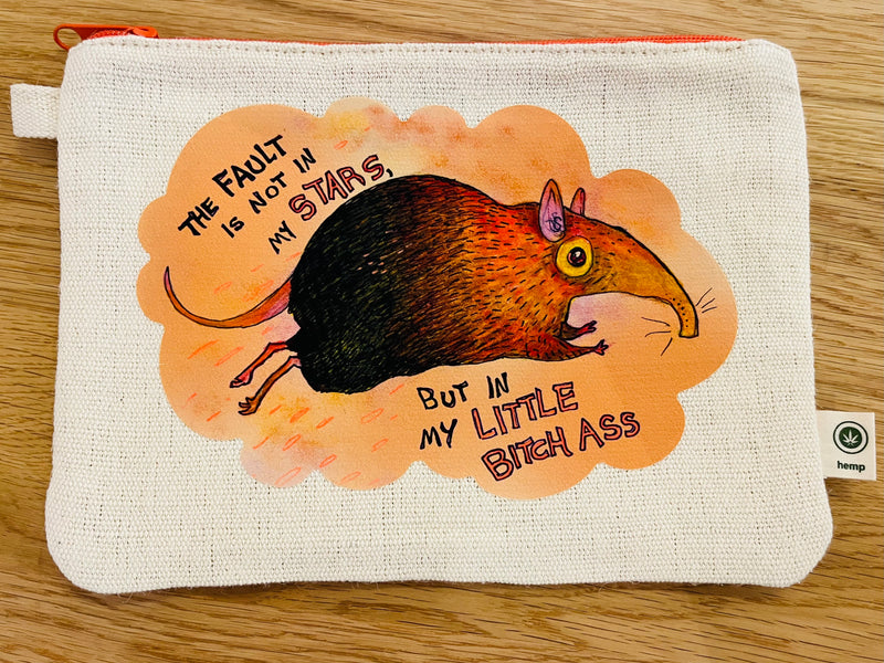 Happy Mice Hemp/Cotton Pouch - Designed by Sadie Rothenberg