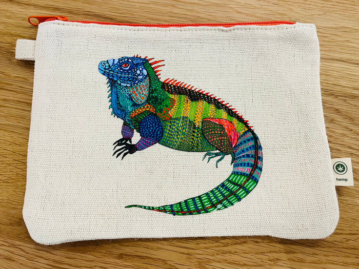 Iguana Hemp/Cotton Pouch - Designed by Sadie Rothenberg
