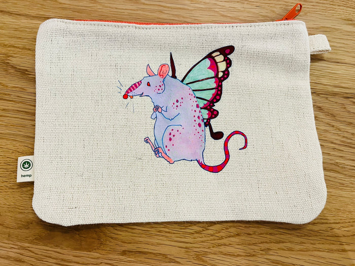 Fairy Rat Hemp/Cotton Pouch - Designed by Sadie Rothenberg