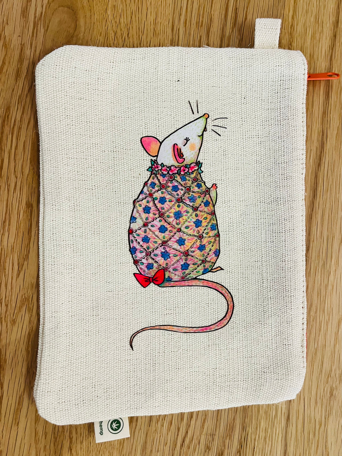 Happy Mice Hemp/Cotton Pouch - Designed by Sadie Rothenberg