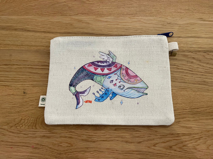 Whale Hemp/Cotton Pouch - Designed by Sadie Rothenberg