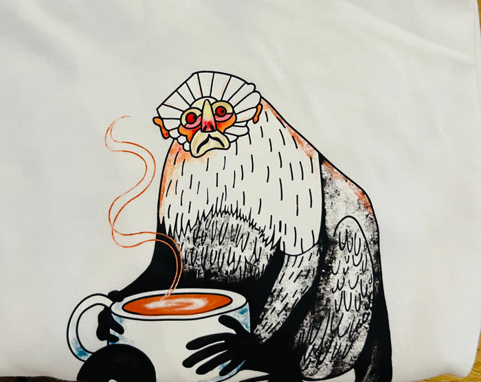 Cappuccino Monkey Cotton T-Shirt - White