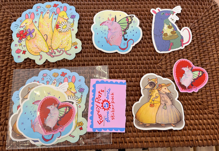 5 Fancy Rats  — Vinyl Sticker Set