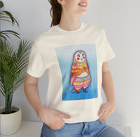 Owl T-shirt — Proper Owl Lady Tee — All Cotton Unisex Cream and White Short Sleeve Tee