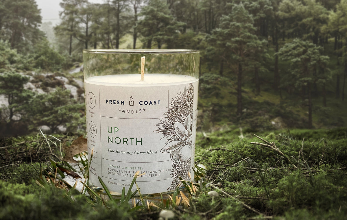 Pine, Rosemary and Citrus - 100% Soy Wax Candle - Up North - Fresh Coast Candles