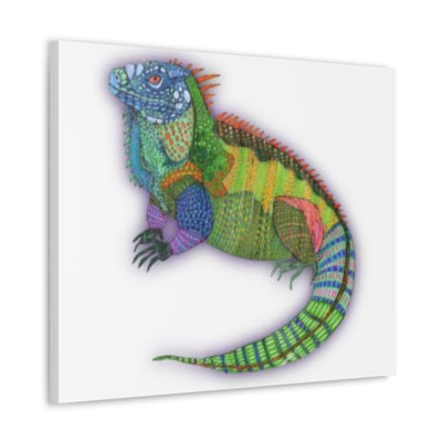 Colorful Iguana Gallery Wrapped Canvas - Artwork by Sadie Rothenberg - 20” x 24”