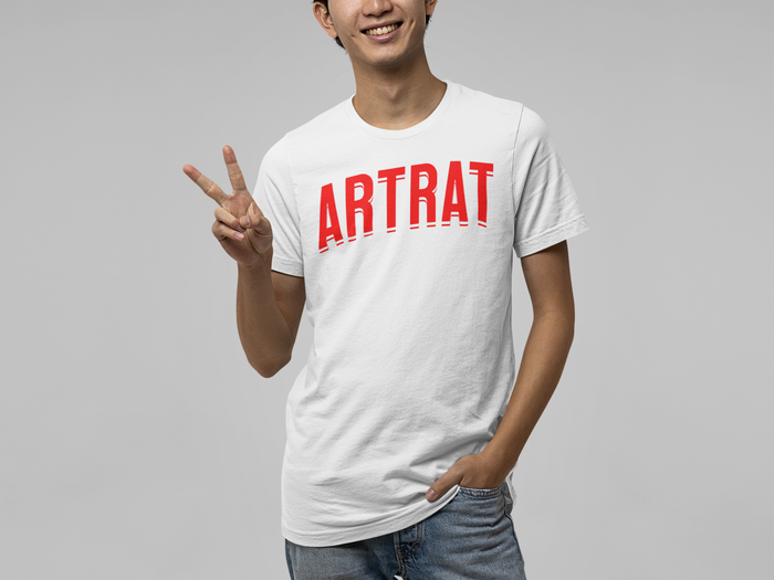 ArtRat Logowear Cotton T-Shirt - White (Design on Back)