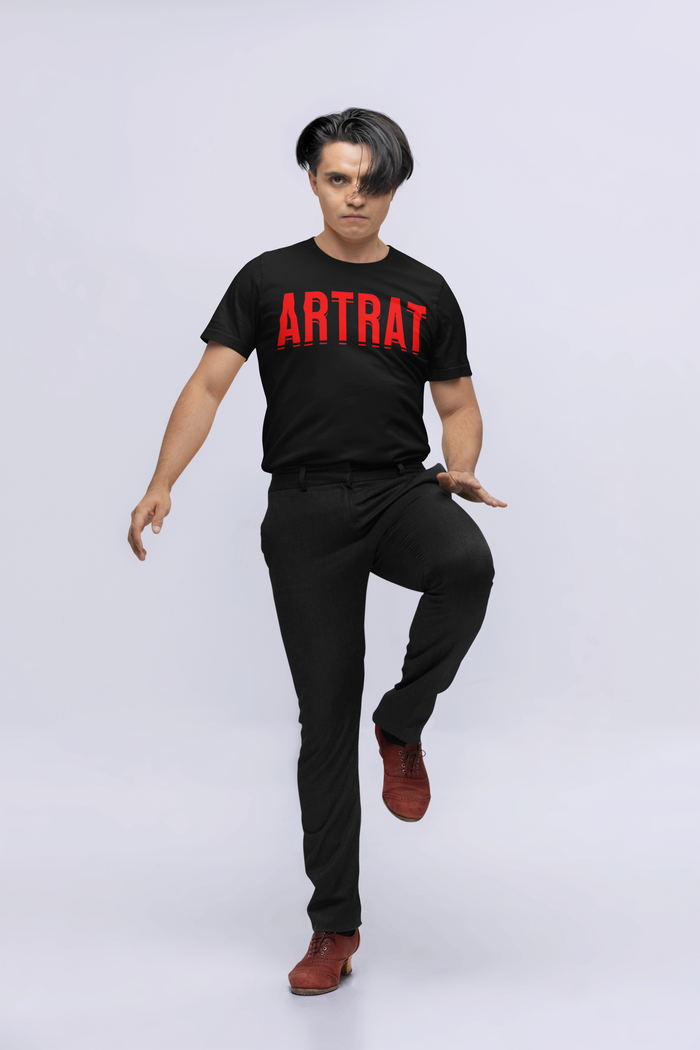 ArtRat Logowear Cotton T-Shirt - Black (Design on Front)