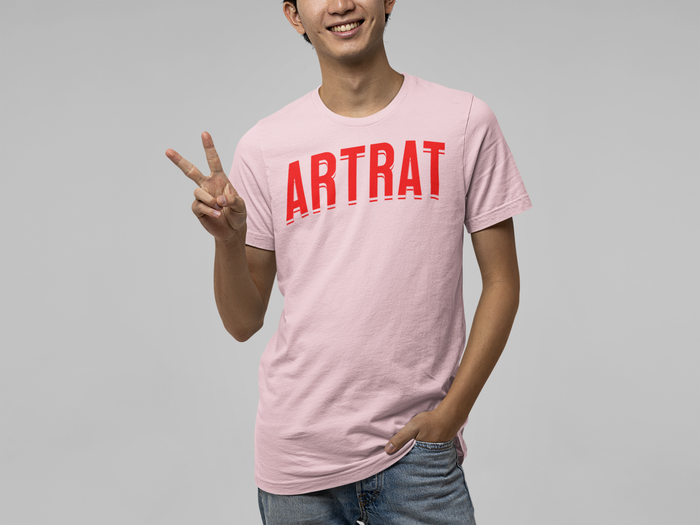 ArtRat Logowear Cotton Tshirt in Pink / Front Design